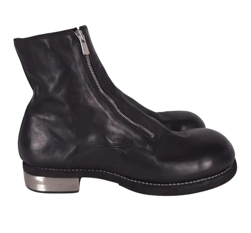 Guidi GR07FZI Big Daddy Double Front Zip Boots US 11 EU 44 Mens Black Leather